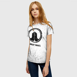 Футболка женская Great Wall с потертостями на светлом фоне, цвет: 3D-принт — фото 2