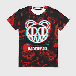 Футболка женская Radiohead rock glitch, цвет: 3D-принт