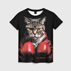 Футболка женская Cat boxing, цвет: 3D-принт