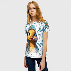 Футболка женская Забавный утенок, цвет: 3D-принт — фото 2