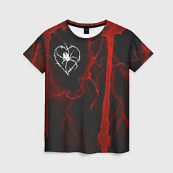 Женская футболка Гранж, разводы и паук