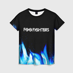 Футболка женская Foo Fighters blue fire, цвет: 3D-принт