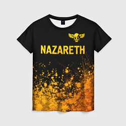 Футболка женская Nazareth - gold gradient: символ сверху, цвет: 3D-принт