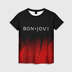 Футболка женская Bon Jovi red plasma, цвет: 3D-принт