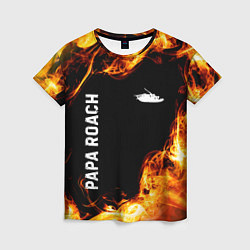 Футболка женская Papa Roach и пылающий огонь, цвет: 3D-принт