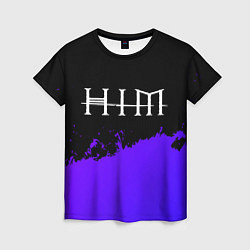 Футболка женская HIM purple grunge, цвет: 3D-принт