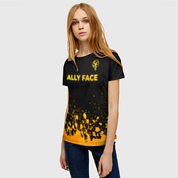 Футболка женская Sally Face - gold gradient: символ сверху, цвет: 3D-принт — фото 2