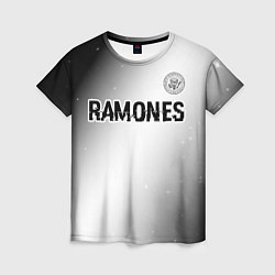 Футболка женская Ramones glitch на светлом фоне: символ сверху, цвет: 3D-принт