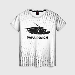 Футболка женская Papa Roach с потертостями на светлом фоне, цвет: 3D-принт