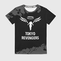 Футболка женская Tokyo Revengers glitch на темном фоне, цвет: 3D-принт