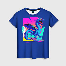 Футболка женская Дракон synthwave, цвет: 3D-принт