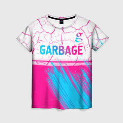 Футболка женская Garbage neon gradient style: символ сверху, цвет: 3D-принт