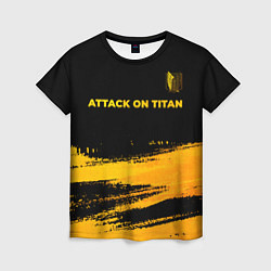 Женская футболка Attack on Titan - gold gradient: символ сверху