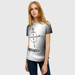 Футболка женская Megadeth glitch на светлом фоне, цвет: 3D-принт — фото 2