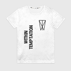 Футболка женская Within Temptation glitch на светлом фоне: надпись,, цвет: 3D-принт
