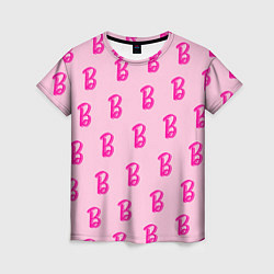 Футболка женская Барби паттерн буква B, цвет: 3D-принт