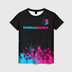 Футболка женская Danganronpa - neon gradient: символ сверху, цвет: 3D-принт