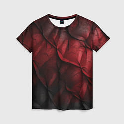 Футболка женская Black red texture, цвет: 3D-принт