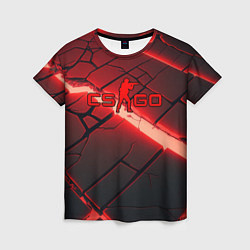 Футболка женская CS GO red neon, цвет: 3D-принт