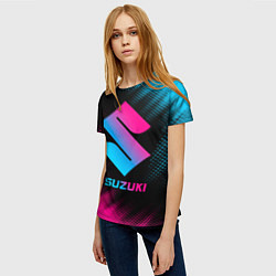 Футболка женская Suzuki - neon gradient, цвет: 3D-принт — фото 2
