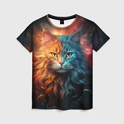 Женская футболка Сердитый котик