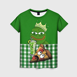 Футболка женская Pepe King with pizza, цвет: 3D-принт