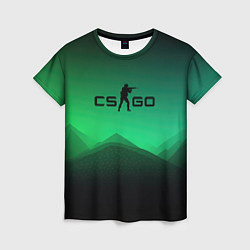 Футболка женская CS GO green black background, цвет: 3D-принт