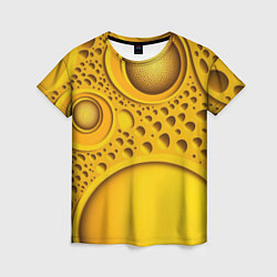 Футболка женская Желтая объемная текстура, цвет: 3D-принт