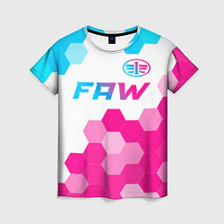 Футболка женская FAW neon gradient style: символ сверху, цвет: 3D-принт