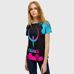 Футболка женская Quake - neon gradient, цвет: 3D-принт — фото 2