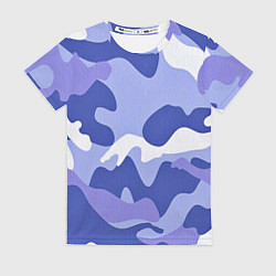 Женская футболка Камуфляжный узор голубой