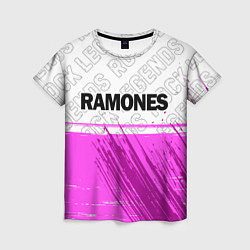 Футболка женская Ramones rock legends: символ сверху, цвет: 3D-принт
