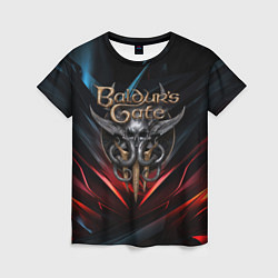 Женская футболка Baldurs Gate 3 dark logo