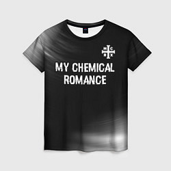 Женская футболка My Chemical Romance glitch на темном фоне: символ