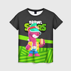 Футболка женская Doug Brawl stars green black, цвет: 3D-принт