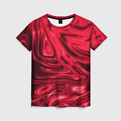 Женская футболка Абстракция плазма красный