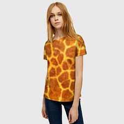 Футболка женская Шкура жирафа - текстура, цвет: 3D-принт — фото 2
