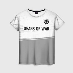 Футболка женская Gears of War glitch на светлом фоне: символ сверху, цвет: 3D-принт