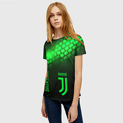 Футболка женская Juventus green logo neon, цвет: 3D-принт — фото 2
