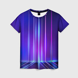 Футболка женская Neon glow - vaporwave - strips, цвет: 3D-принт