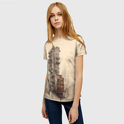 Футболка женская Иллюстрация футуристического дома, цвет: 3D-принт — фото 2