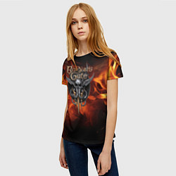 Футболка женская Baldurs Gate 3 fire logo, цвет: 3D-принт — фото 2