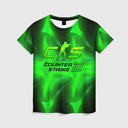 Футболка женская Counter strike 2 green logo, цвет: 3D-принт