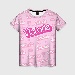Футболка женская Виктория - паттерн Барби розовый, цвет: 3D-принт
