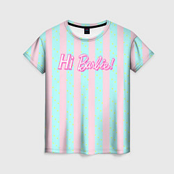 Футболка женская Hi Barbie - фраза и костюм Кена, цвет: 3D-принт