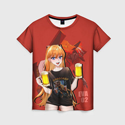 Футболка женская Ева 02 - пивняшка Аска Лэнгли, цвет: 3D-принт