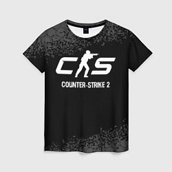 Футболка женская Counter-Strike 2 glitch на темном фоне, цвет: 3D-принт