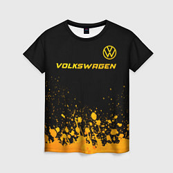 Футболка женская Volkswagen - gold gradient: символ сверху, цвет: 3D-принт