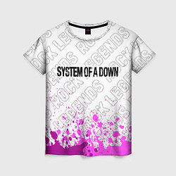 Женская футболка System of a Down rock legends: символ сверху