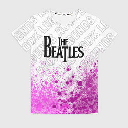 Футболка женская The Beatles rock legends посередине, цвет: 3D-принт